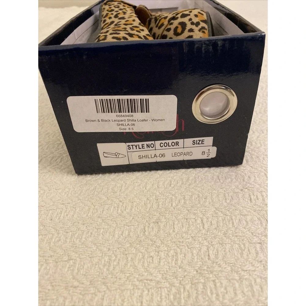 Women's REFRESH brown & black leopard shilla-06 loafers Sz 8.5 NEW IN BOX - Picture 3 of 4